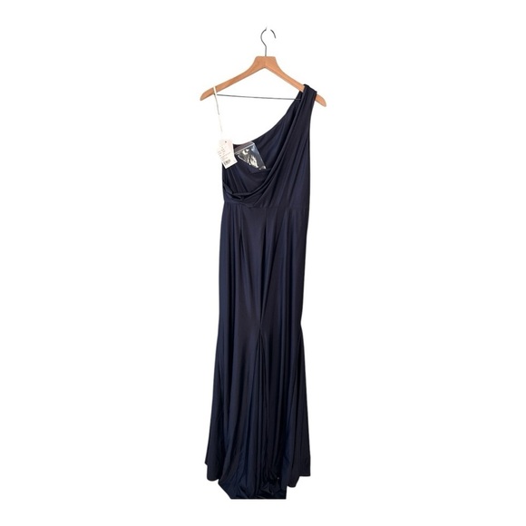 CYNTHIA & SAHAR PORTIA STYLE CS104 One Shoulder Mermaid Gown Midnight Navy - Picture 7 of 16